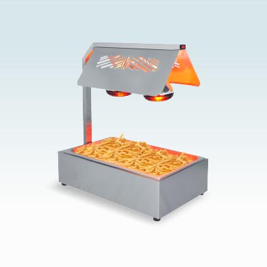Food warmer with lamps